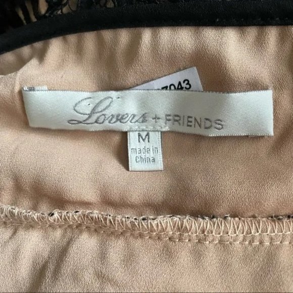 Lovers + Friends Black Lace Deep V Frill Sleeveless Dress, M - Picture 13 of 13